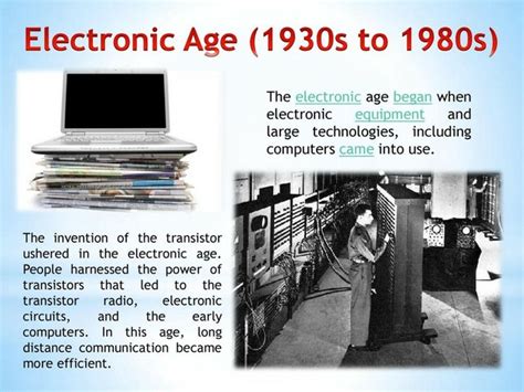 electronic era|History Of Information Technology — Introduction to Information .